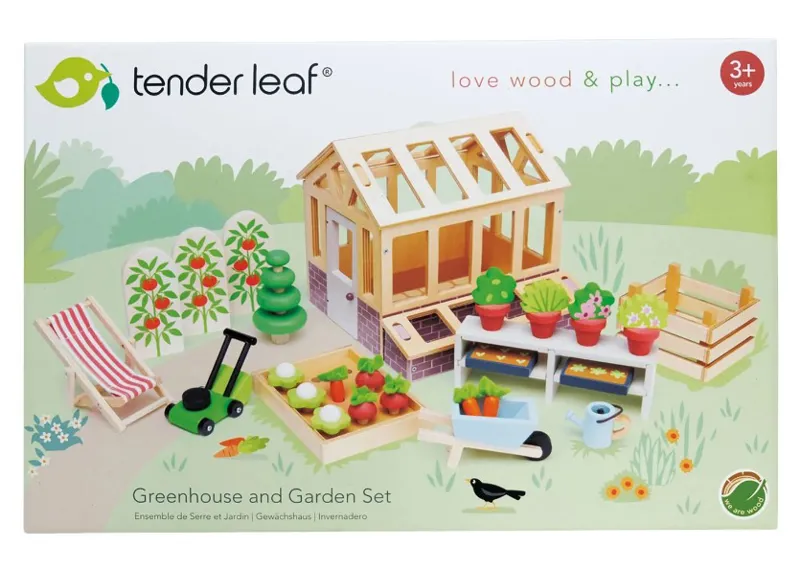 Tenderleaf Wooden Greenhouse and Garden Play Set